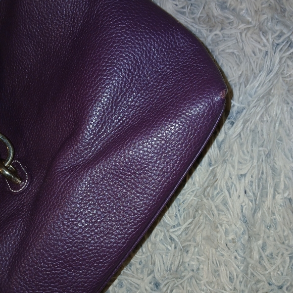 Dooney And Bourke Elegant Purple Leather Hobo Bag - Picture 15 of 16